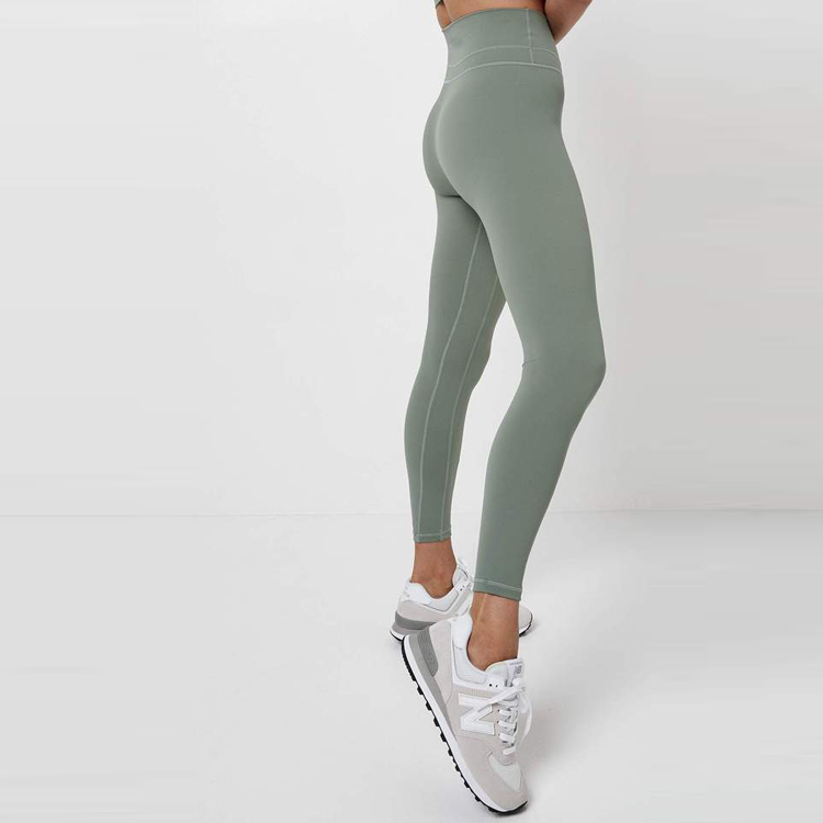 Custom High Waist Polyester Spandex Fitness Workout Yoga Leggings For Women detail pictures