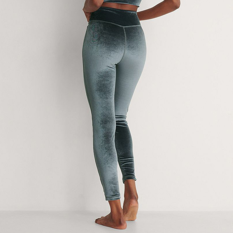 OEM Athletic High Waist Workout Fitness Tights Leggings Gym Velvet Yoga Pants For Women detail pictures