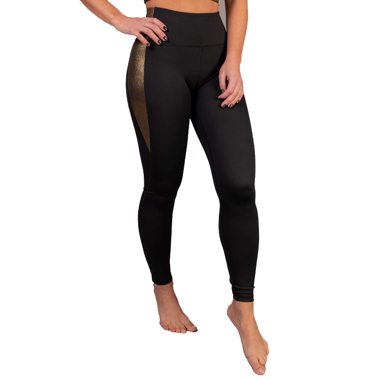 Wholesale Workout Contrast Gold Tights High Waist Gym Yoga Legging Pants For Women
