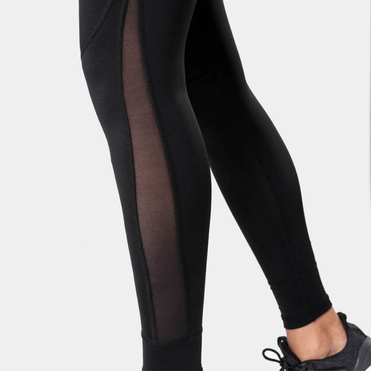 Wholesale Ladies Mesh Panel High Waist Workout Custom Yoga Legging Tights For Women detail pictures