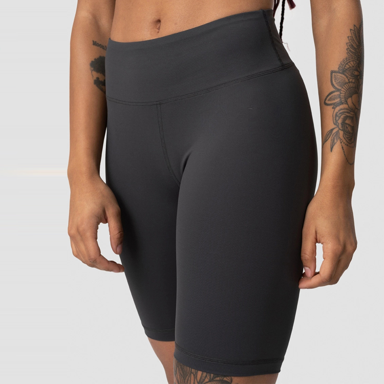 Custom Print Stretchable Workout High Waist V Shape Yoga Fitness Biker Shorts For Women detail pictures