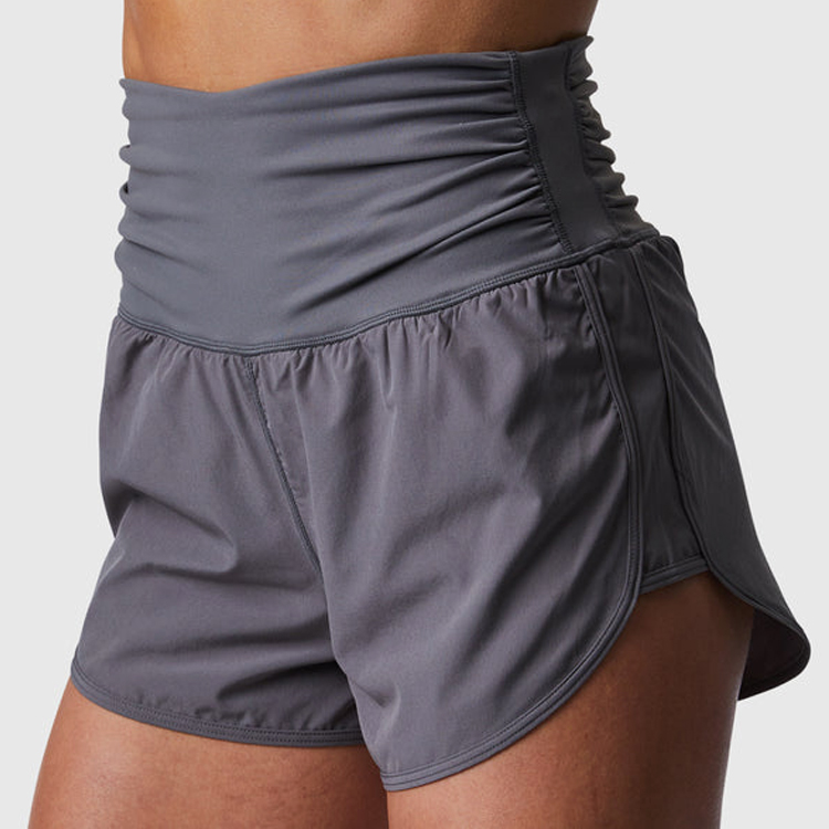 Factory Price Quick Dry High Waist Nylon 2 In 1 Athletic Running Gym Shorts For Women detail pictures