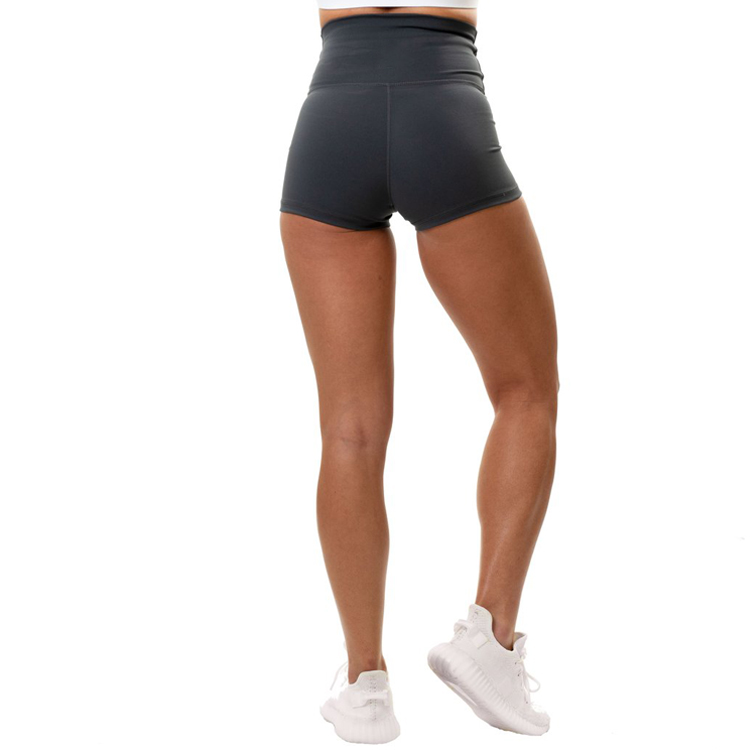 High Quality Four Way Stretch Custom Printing High Waist Yoga Booty Shorts For Women detail pictures