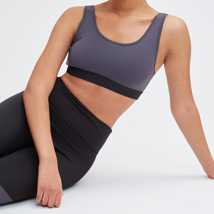 High Quality Stretchable Color Block Scoop Push Up Women Yoga Sports Bra Custom Printing