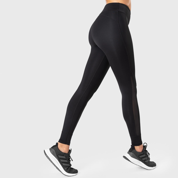 Wholesale Ladies Mesh Panel High Waist Workout Custom Yoga Legging Tights For Women detail pictures