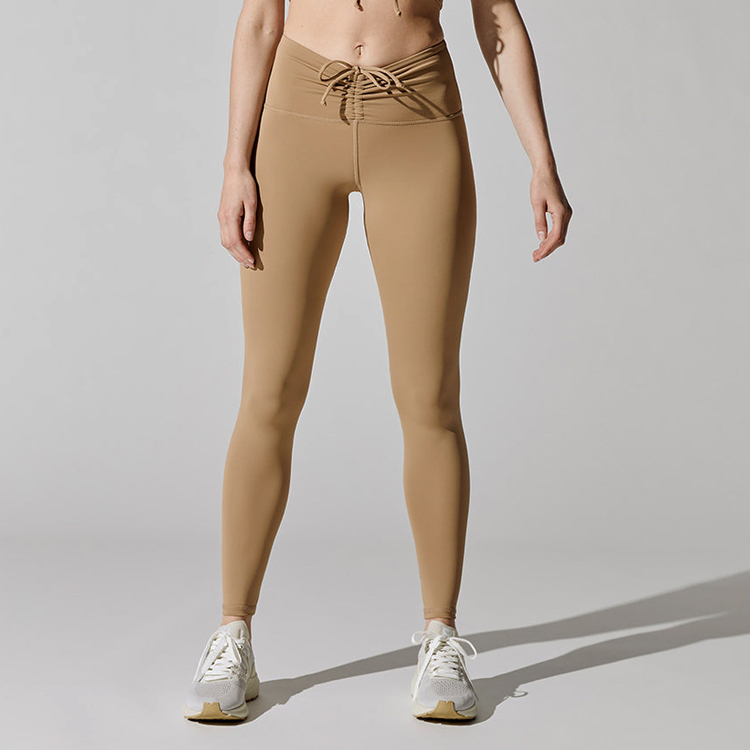 Eco Friendly Adjust Waistband Gym Tights Custom Women Yoga Leggings Pants detail pictures
